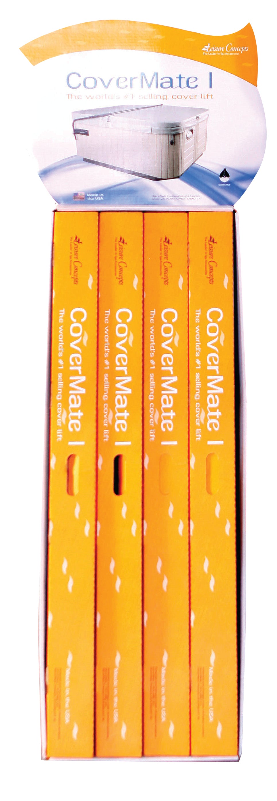 CoverMate I on Display in bright yellow box