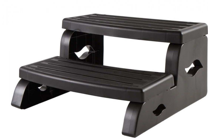 Black two step stool for spa entrance with ease