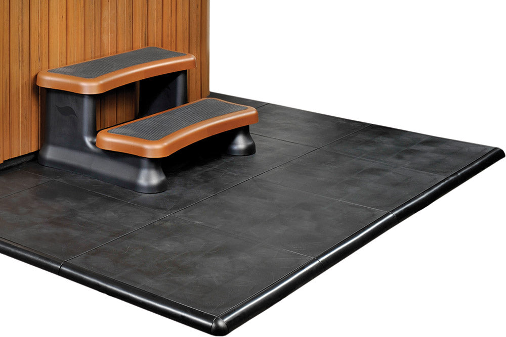 Smart Deck - Black Deck with Two Stairs into Spa
